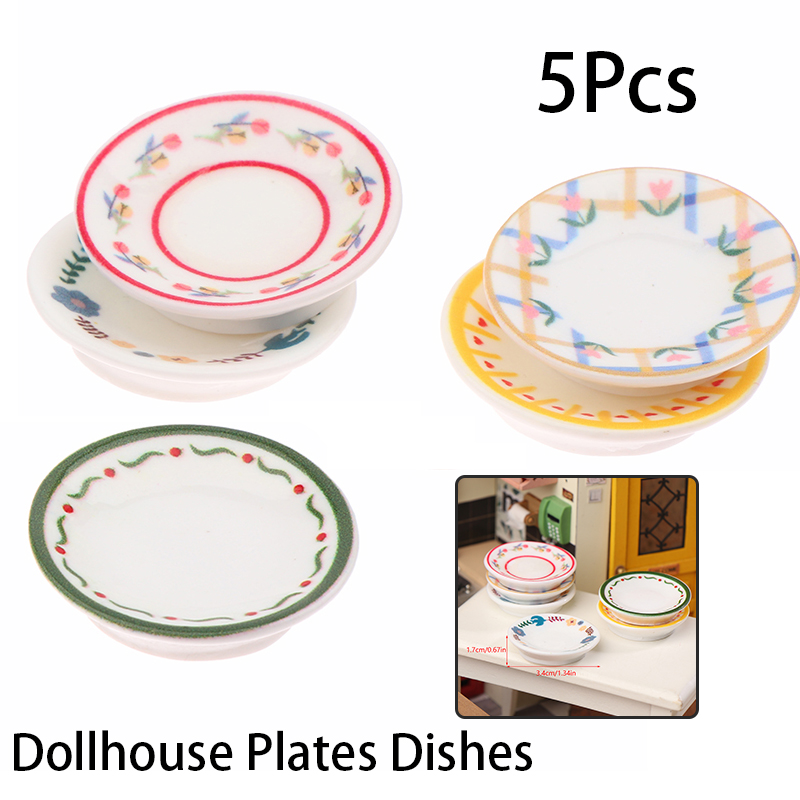 Dollhouse Furniture Set - Mini platos para casa de muñecas,
