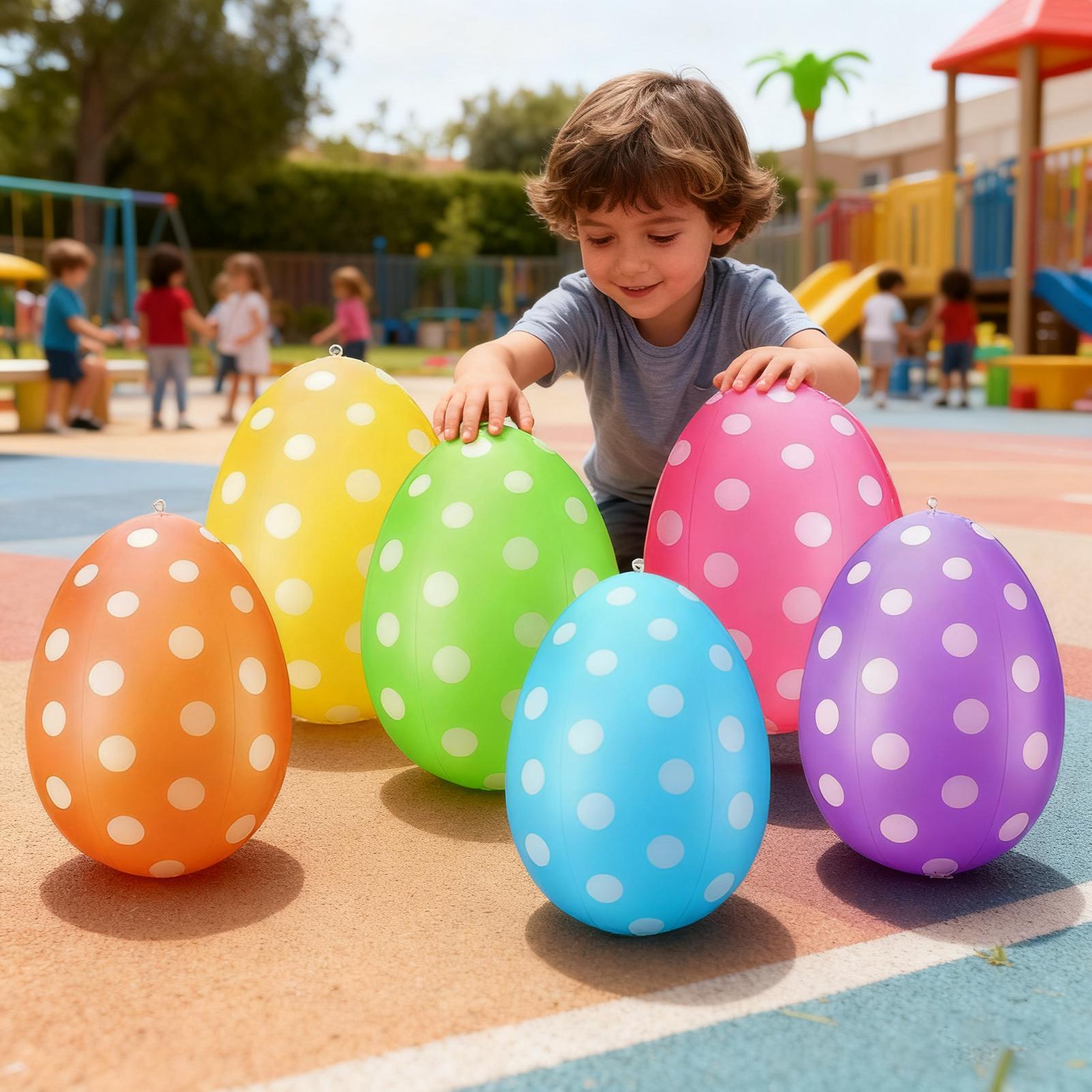 Kids Yard Toys - Huevos de Pascua inflables, 6 unidades/juego,
