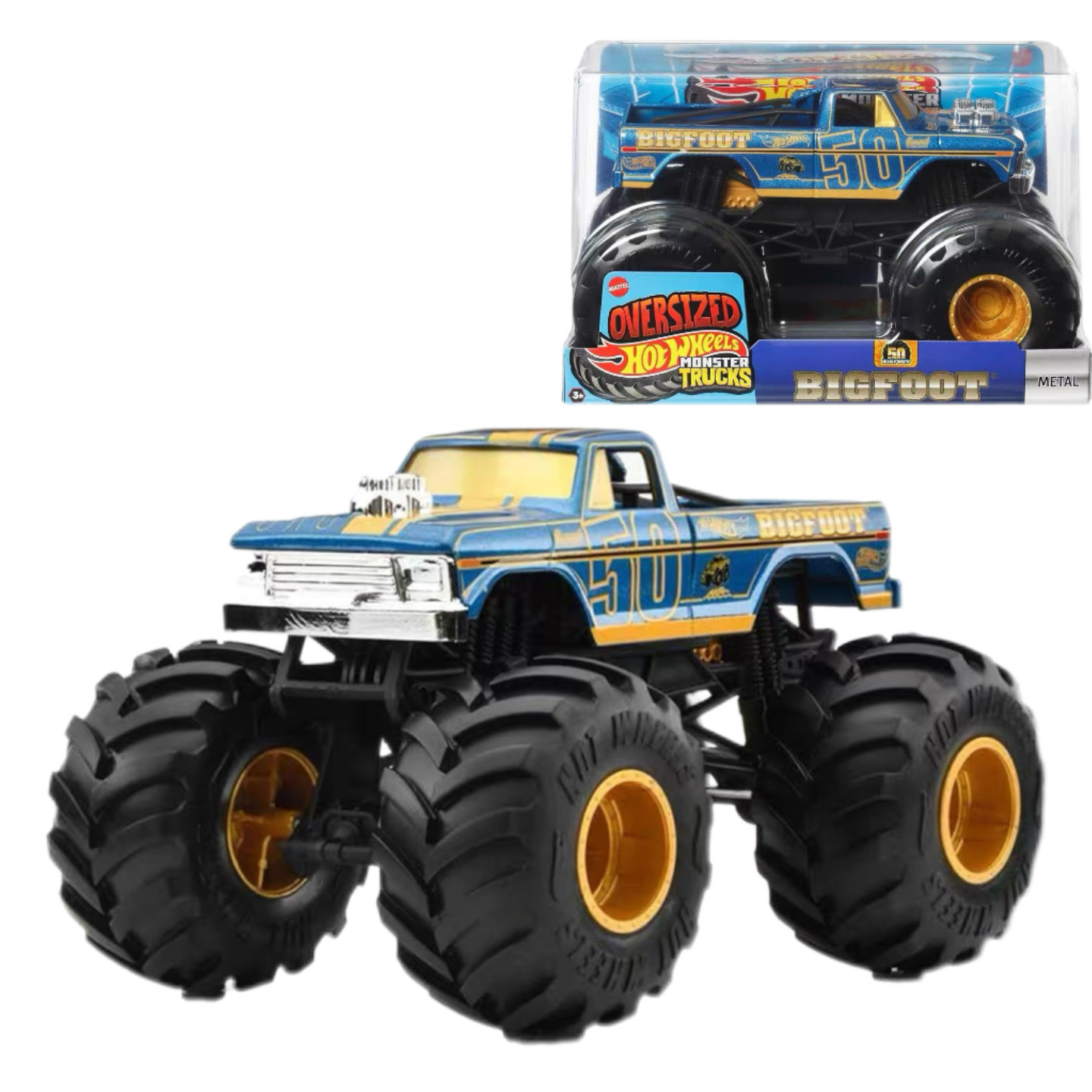 Hot Wheels Car Monster Trucks - Hot Wheels Monster Trucks Bigfoot 50th