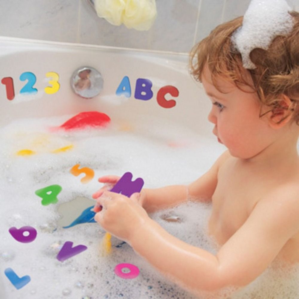 Bath Letter Number Foam - Juego de pegatinas de 36 Uds.,