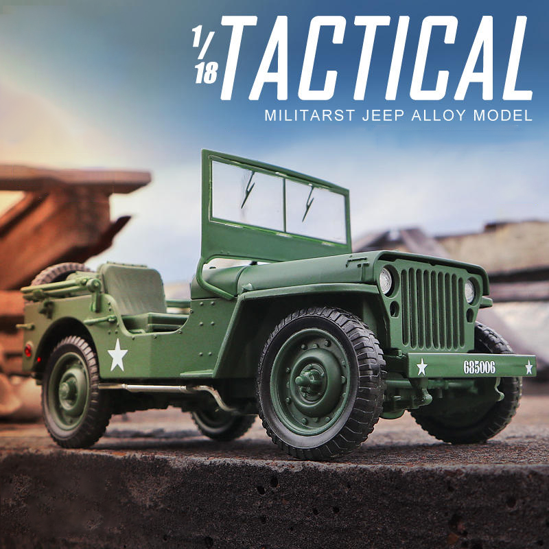 Kids Toys Jeep - Modelo militar táctico 1:18, vehículo militar