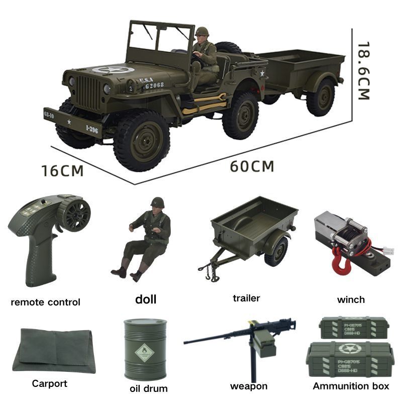 Kids Toys Jeep - JJRC C8815 Coche RC 1941 JEEP