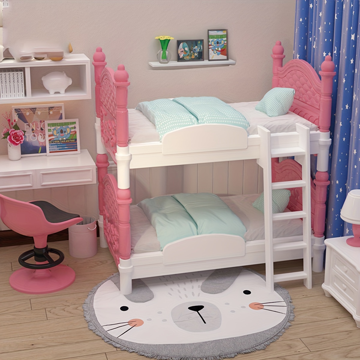 Dollhouse Furniture Set - Cama doble en miniatura para casa