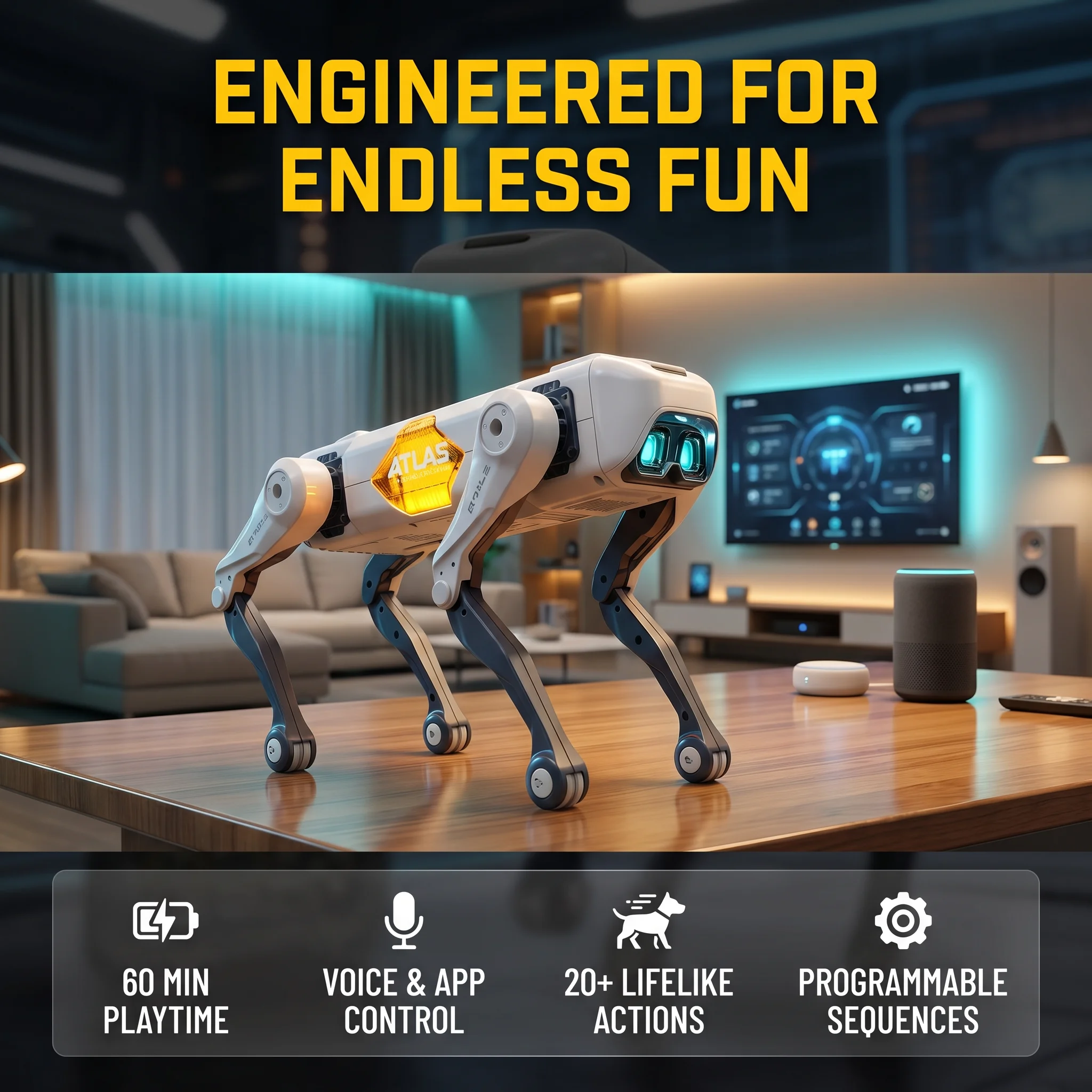 Kids Toys Usa - Perro Robot Inteligente con IA, Control