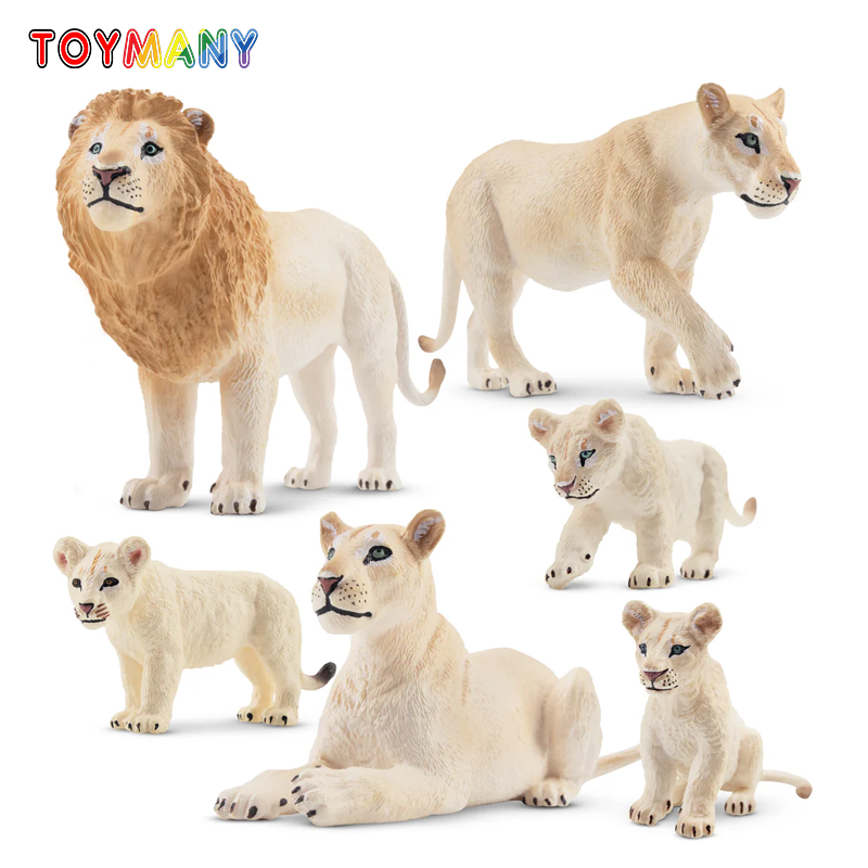 Kids Toys Latest - 6 uds simulación León blanco familia