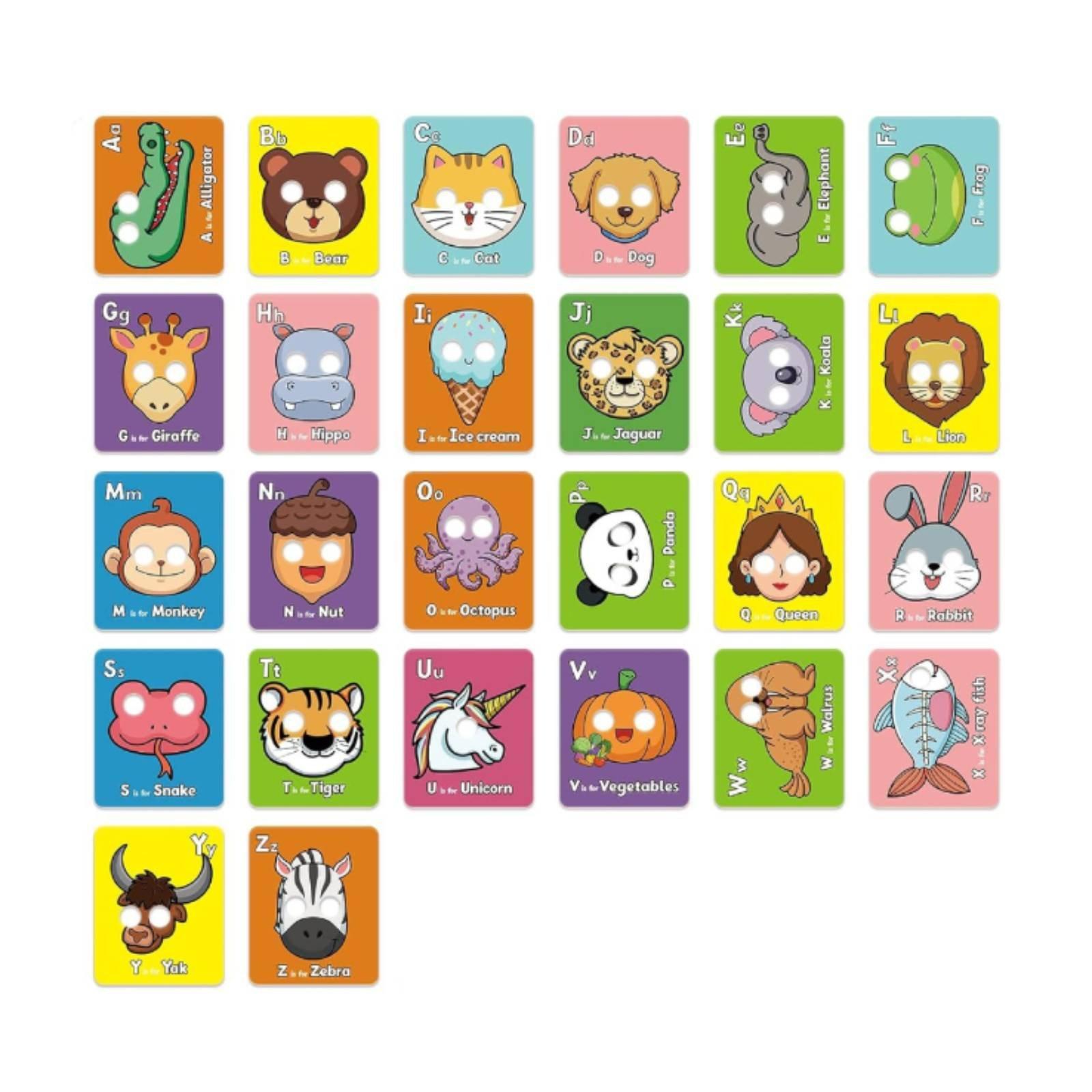 Educational Flash Card - Tarjetas Educativas con Caras de Animales,