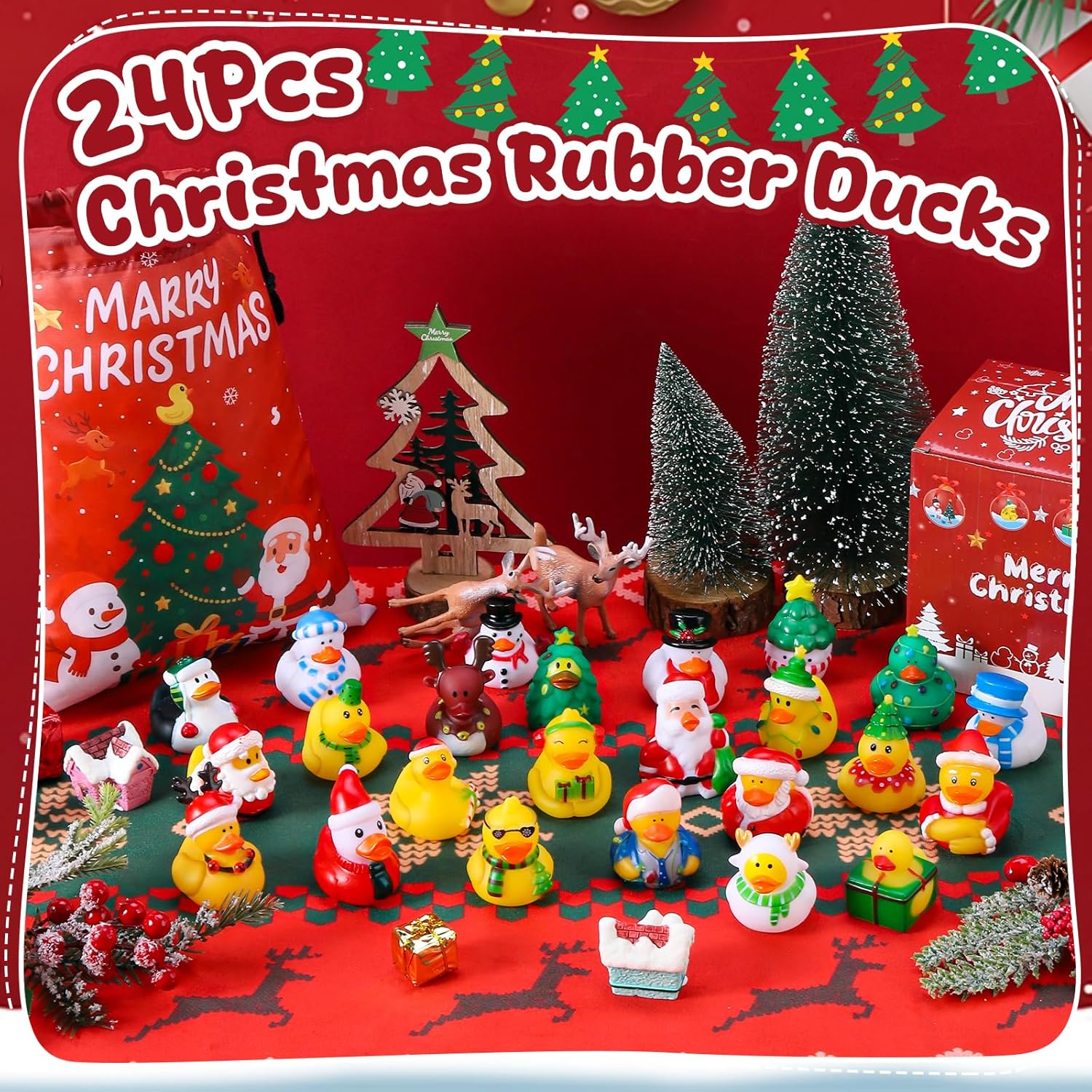 Kids Toys Jeep - 12-100 Uds. Patos de goma navideños,