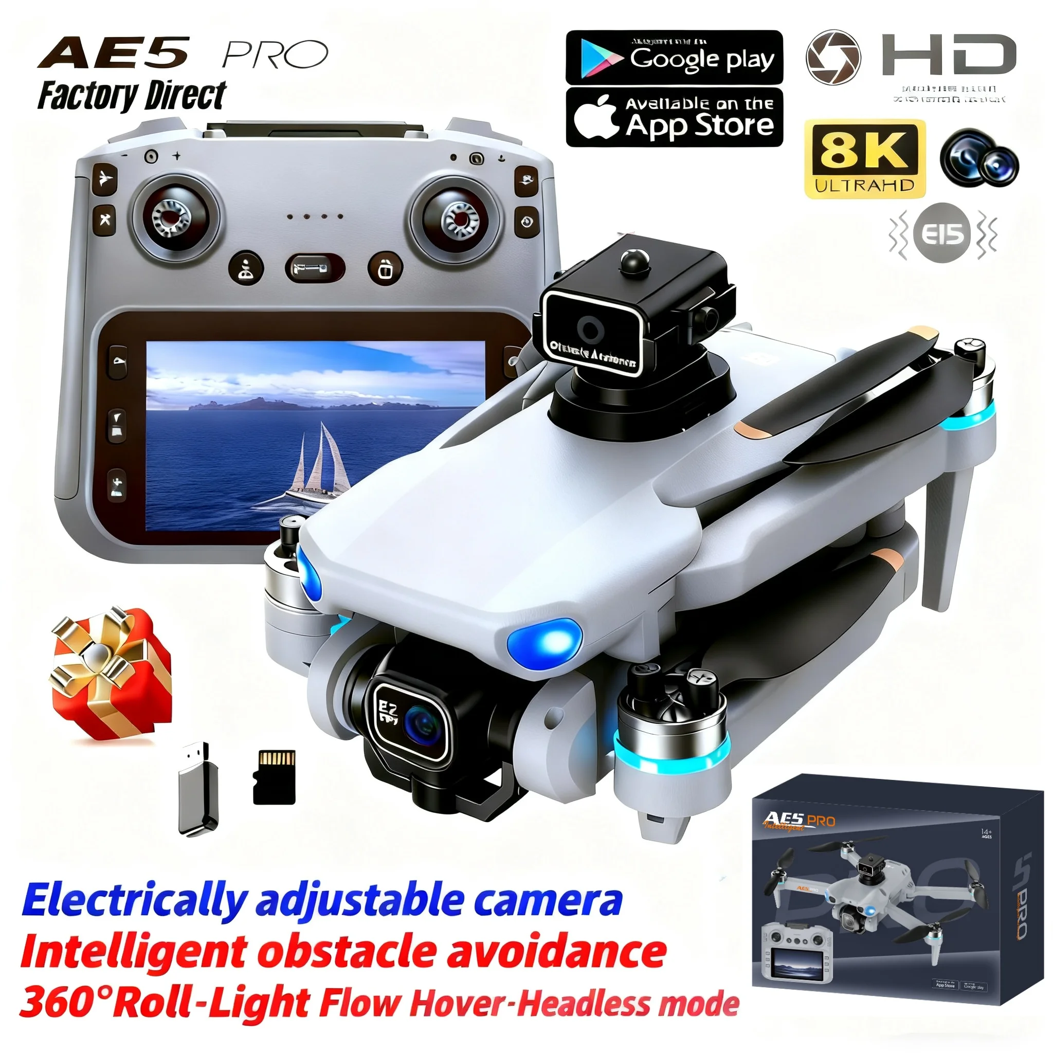 Dron AE5 Pro 8K HD con Pantall - Kids Toys Helicopter reseña y precio