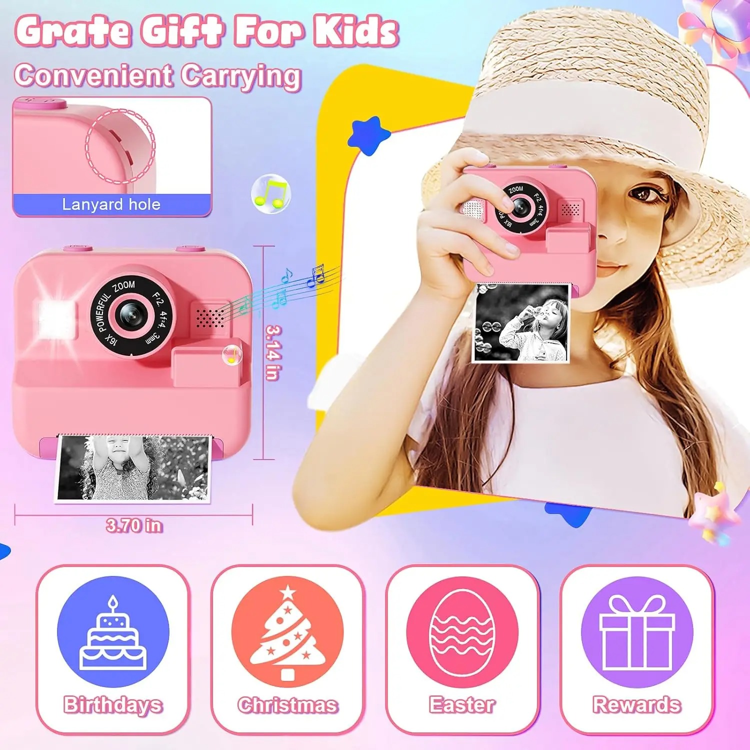 Nueva cámara de impresión inst - Kids Toys Top View reseña y precio