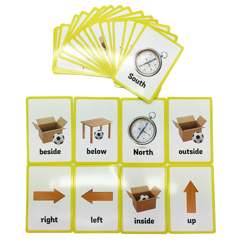 Serie de preposiciones y gesto - Educational Flash Card reseña y precio