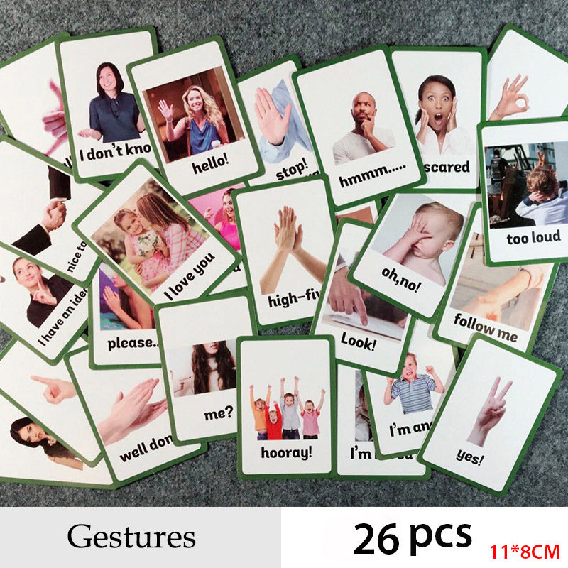 Serie de preposiciones y gesto - Educational Flash Card reseña y precio